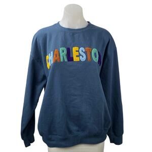 New York Popular Charleston Women's Blue Long Sleeve Sweater Sweatshirt Top L